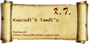 Kopcsák Tamás névjegykártya
